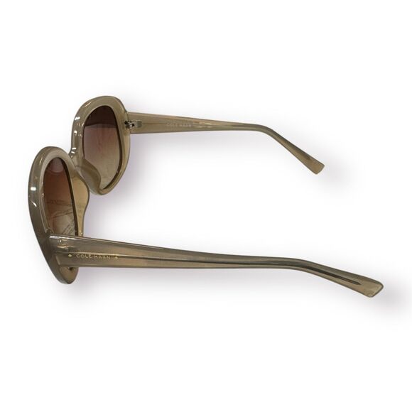 Cole Haan‎ Polarized Oversized Sunglasses HC9008 Beige/Clear Frame 54-17-135mm - Picture 2 of 7